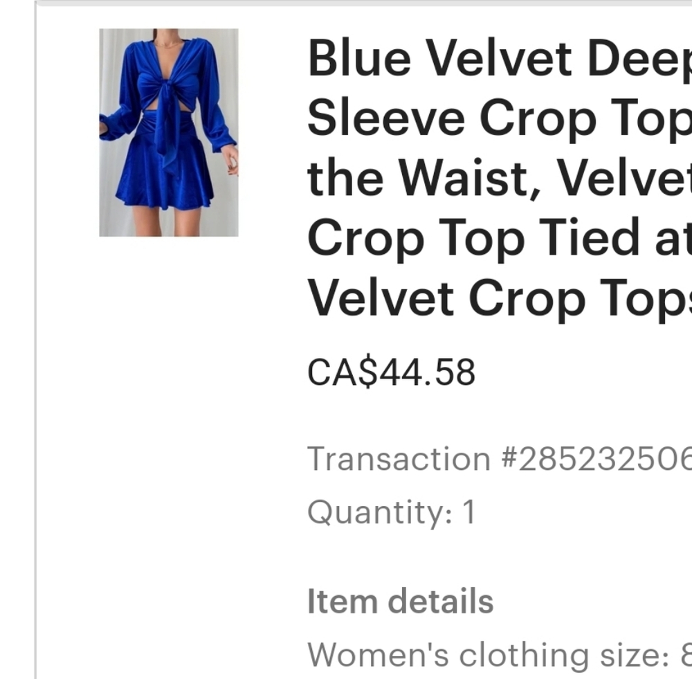 Velvet long sleeve crop top